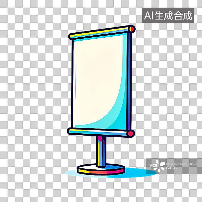 【AI数字艺术】空白立式广告展示架插画图片素材