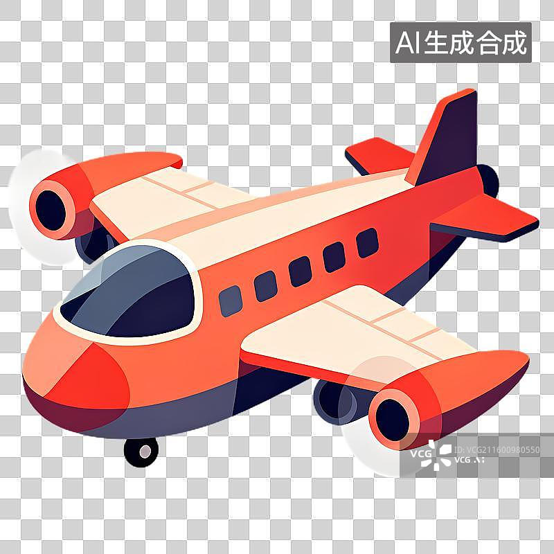 【AI数字艺术】一架色彩鲜艳的小型飞机图片素材