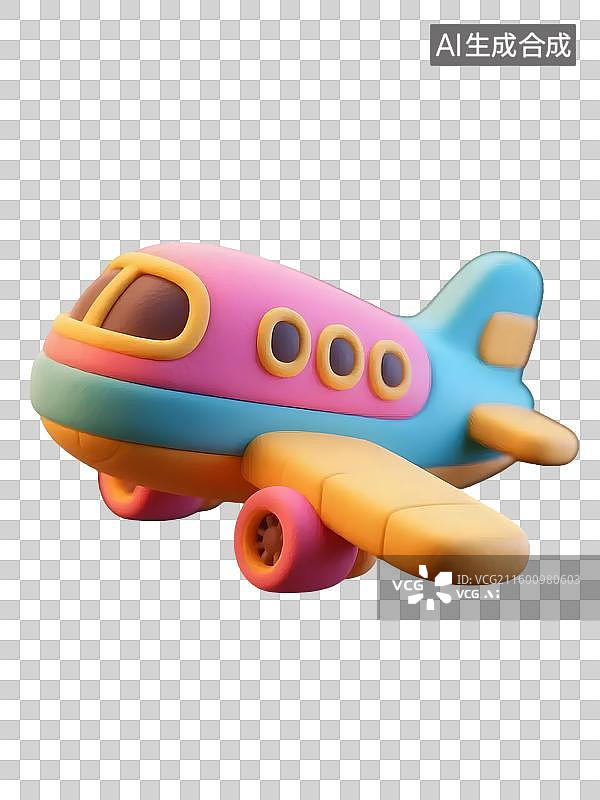 【AI数字艺术】AIGC：3D卡通飞机图片素材