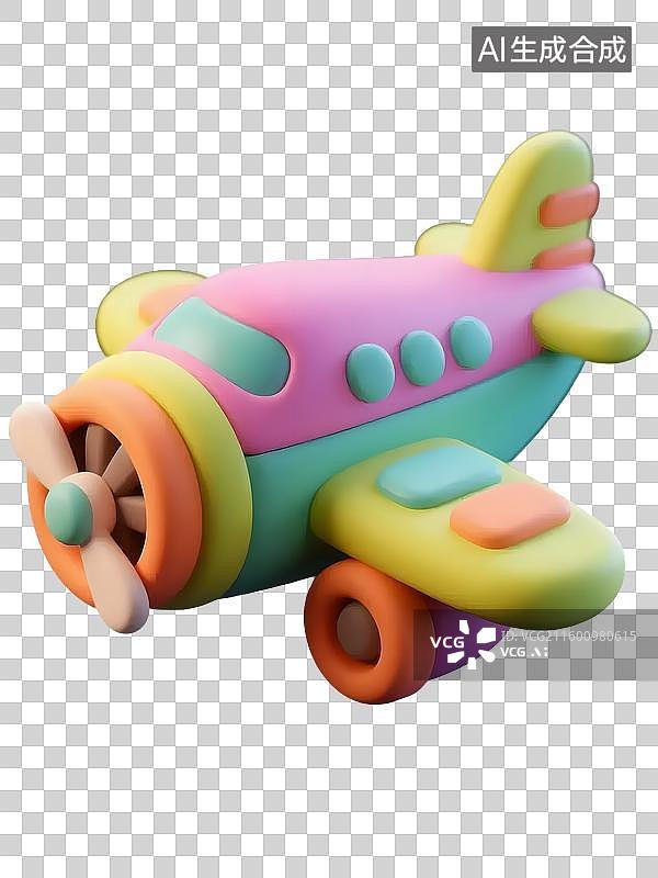 【AI数字艺术】AIGC：3D卡通飞机图片素材
