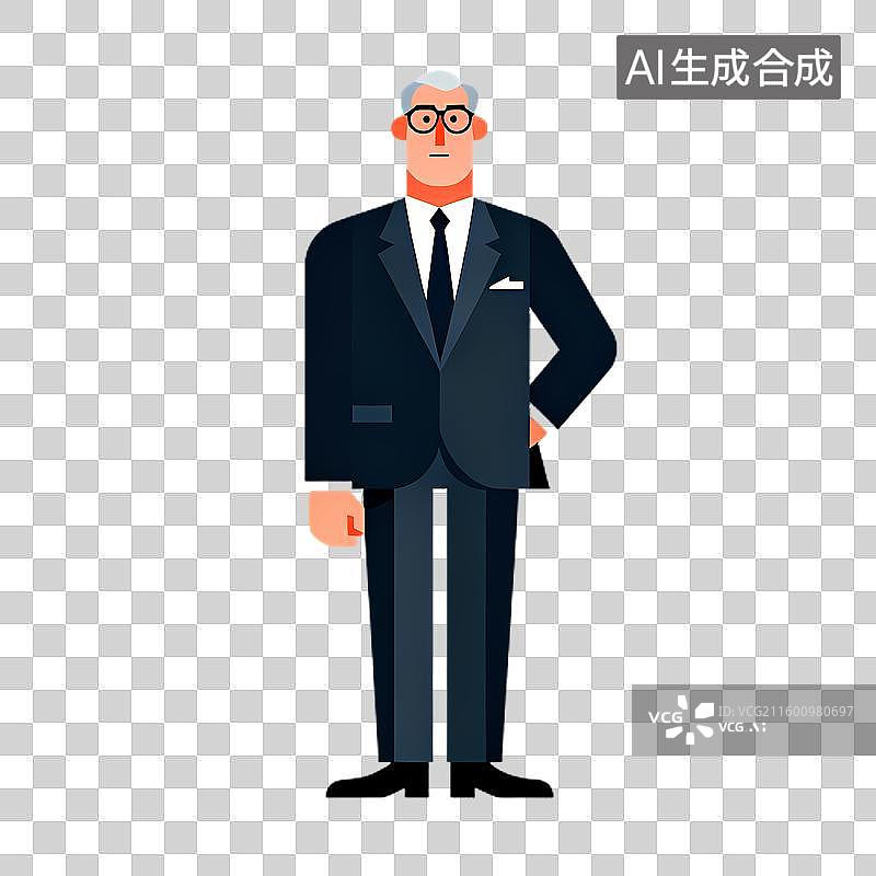 【AI数字艺术】身着正装的优雅老年男士图片素材