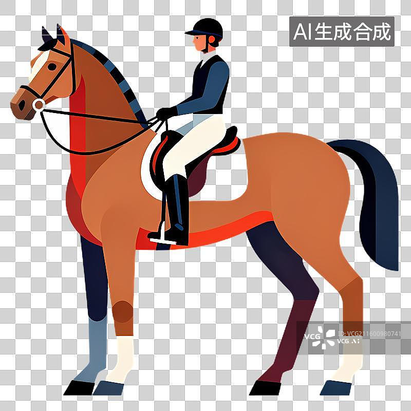 【AI数字艺术】马术运动中的骑手与马图片素材