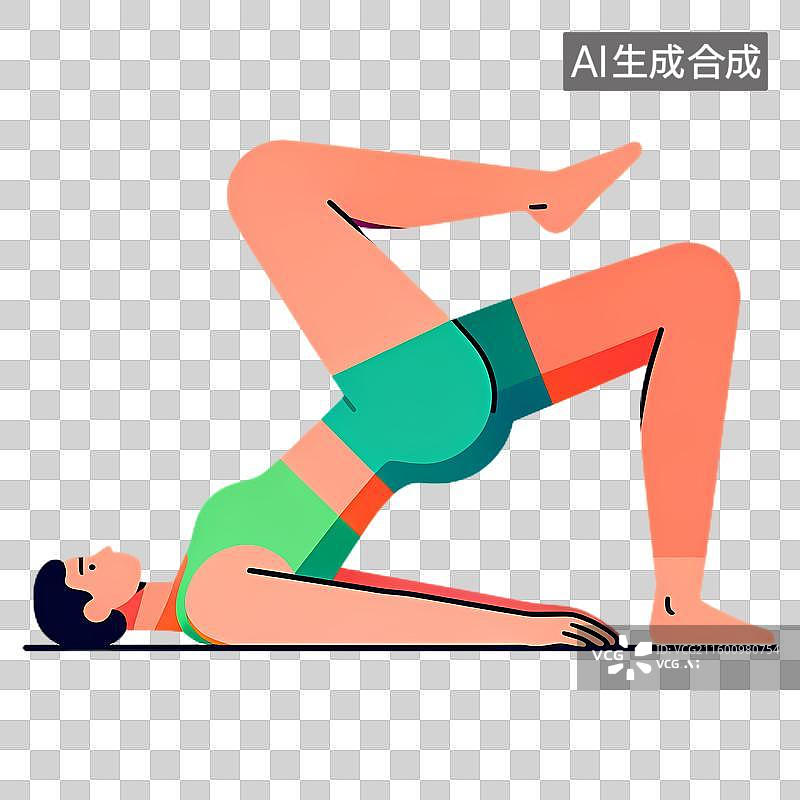 【AI数字艺术】一个人做瑜伽桥式动作图片素材