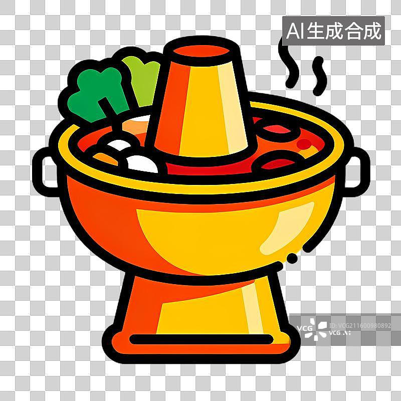 【AI数字艺术】色彩丰富的传统火锅图片素材
