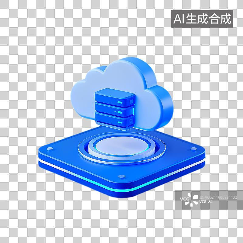 【AI数字艺术】云计算数据存储与服务器图示图片素材