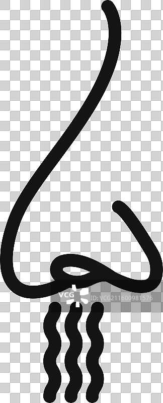 带有烟雾的鼻子图标，黑色线条艺术Logo图片素材