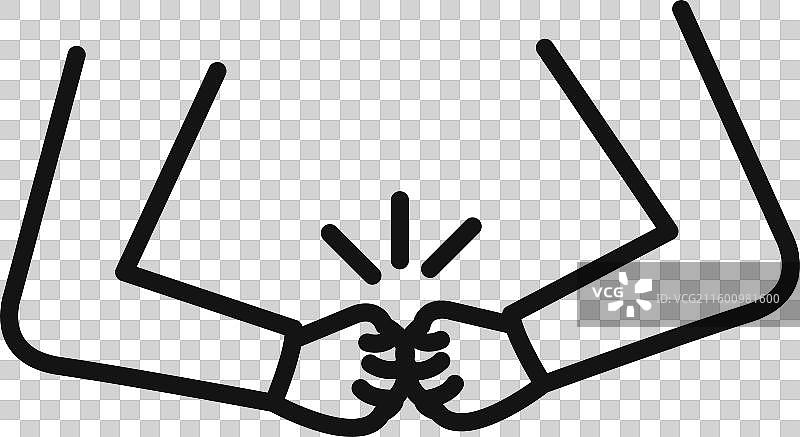 双赢商业合作图标 黑色线条艺术标志图片素材