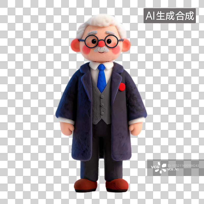 【AI数字艺术】卡通形象的老年男士图片素材