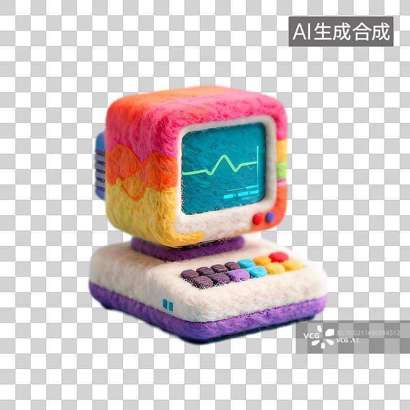 【AI数字艺术】色彩缤纷毛绒复古电脑图片素材