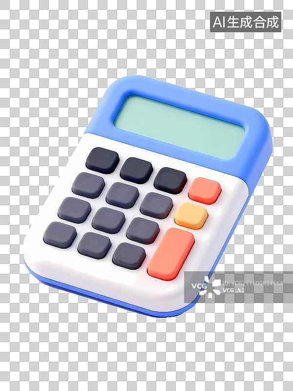 【AI数字艺术】计算器3D立体卡通图标办公元素图片素材