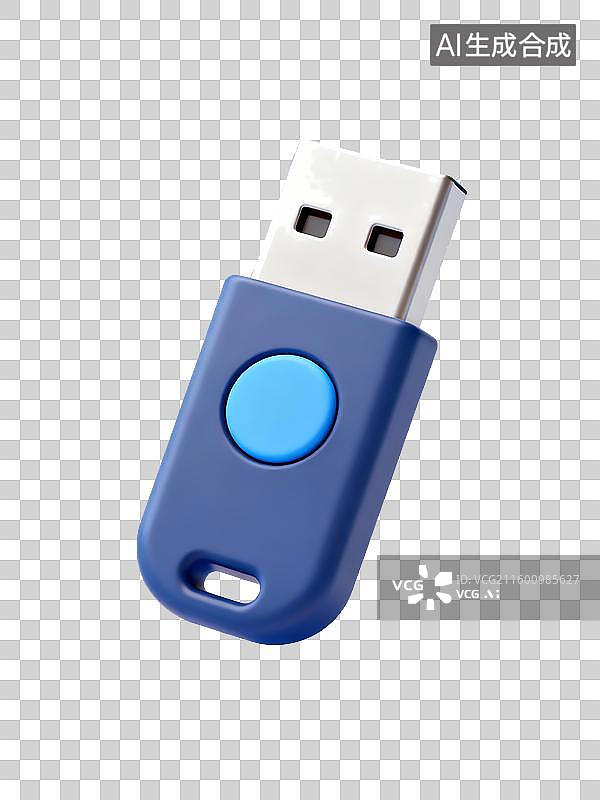 【AI数字艺术】优盘3D立体卡通图标办公元素图片素材