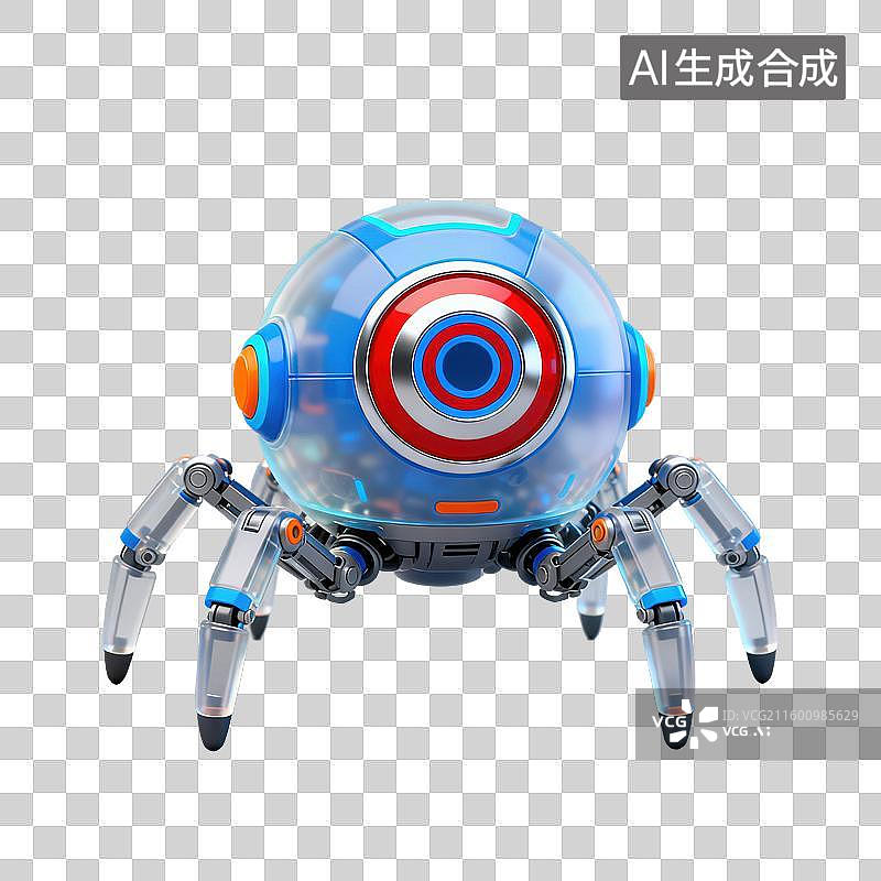 【AI数字艺术】3D三维磨砂玻璃材质科技科幻主题纳米机器人元素图片素材