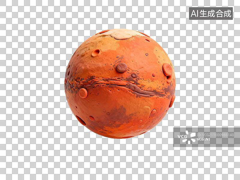 【AI数字艺术】橙色星球模型展示图片素材
