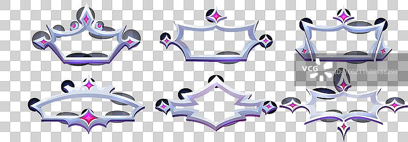 中世纪风格游戏界面金属边框按钮图片素材