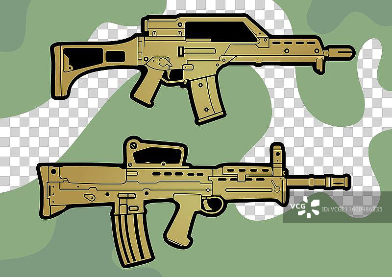 突击步枪贴纸图片素材