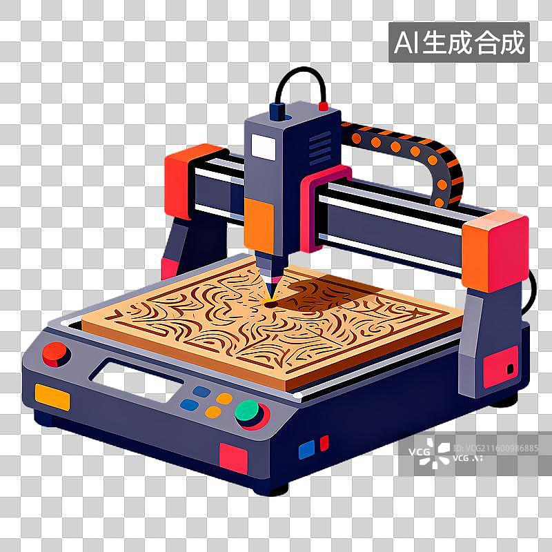 【AI数字艺术】用于精密切割的数控雕刻机图片素材