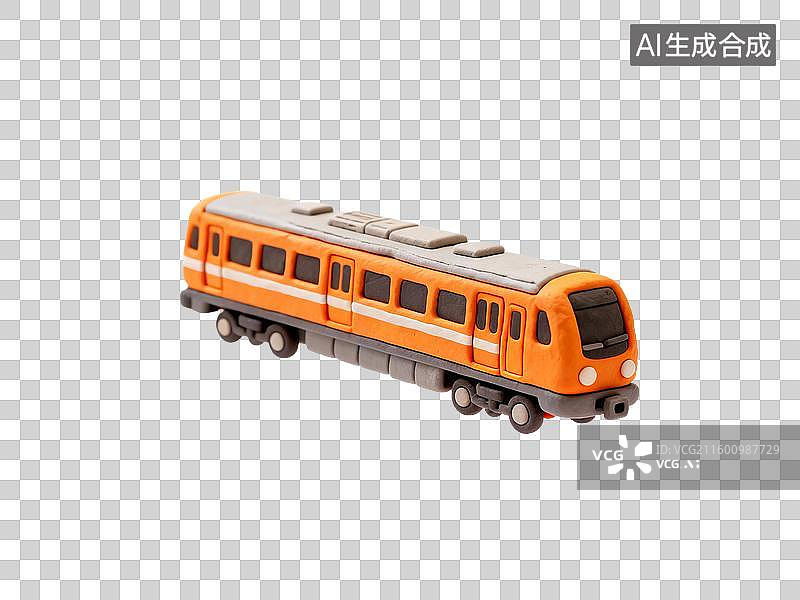 【AI数字艺术】粘土材质的火车模型图片素材