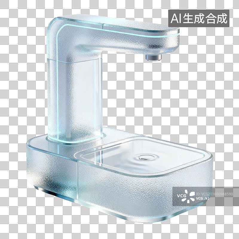 【AI数字艺术】透明玻璃洗手液分配器图片素材