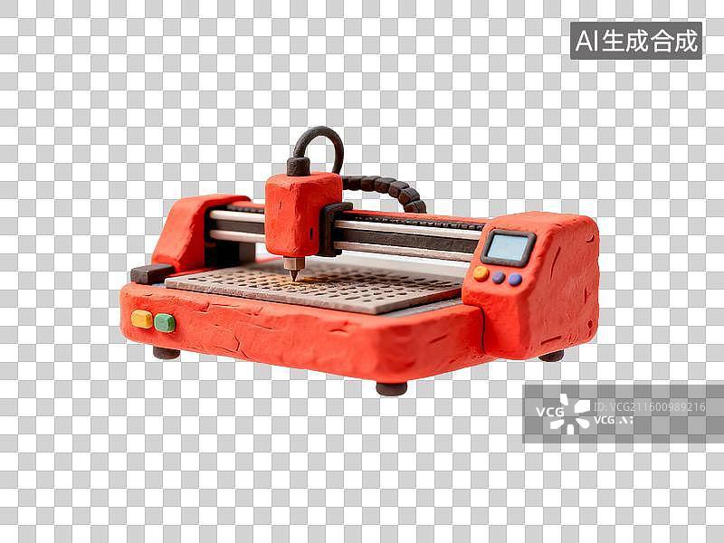 【AI数字艺术】小型橙色数控激光雕刻机图片素材