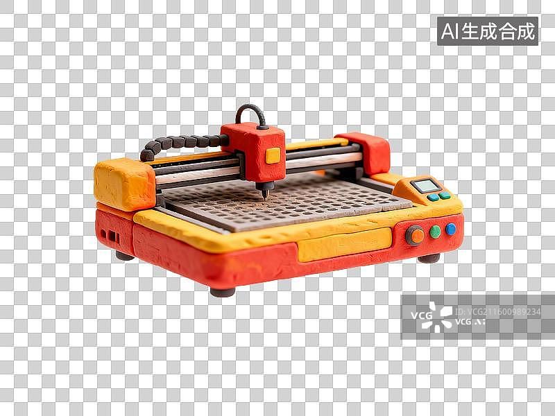 【AI数字艺术】小型橙色数控激光雕刻机图片素材