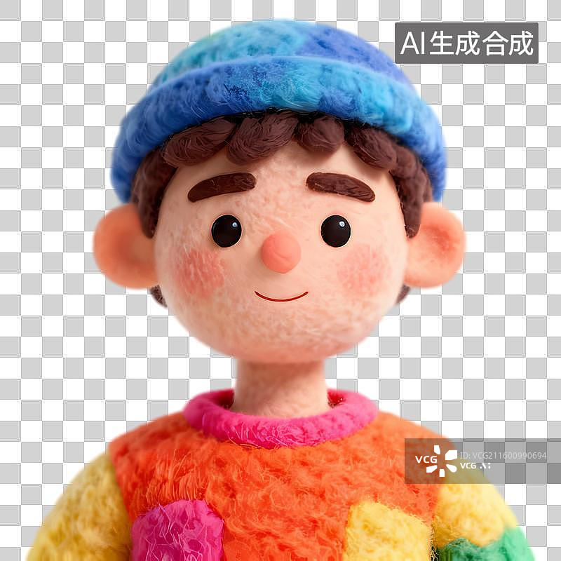 【AI数字艺术】色彩鲜艳的毛绒玩偶图片素材