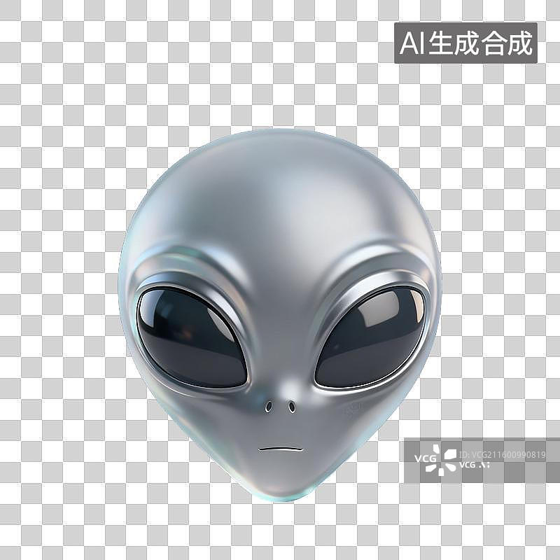 【AI数字艺术】3D磨砂玻璃材质科技科幻主题外星人元素图片素材
