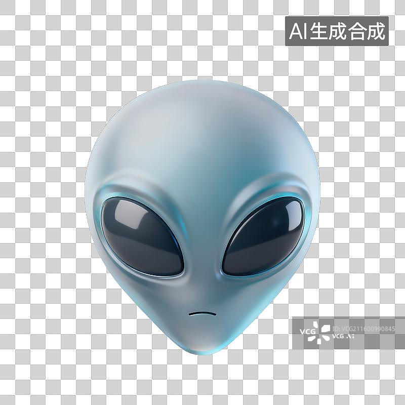 【AI数字艺术】3D磨砂玻璃材质科技科幻主题外星人元素图片素材