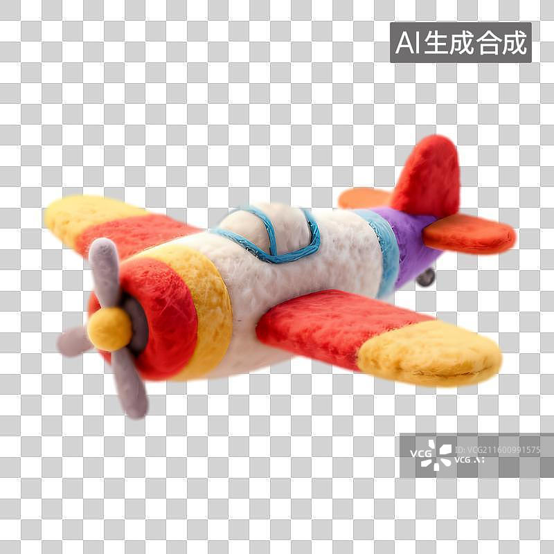 【AI数字艺术】色彩缤纷的毛绒玩具飞机图片素材