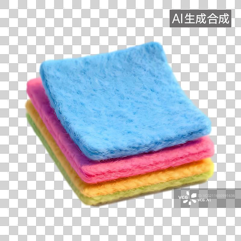 【AI数字艺术】彩色清洁海绵用于家务清洁图片素材