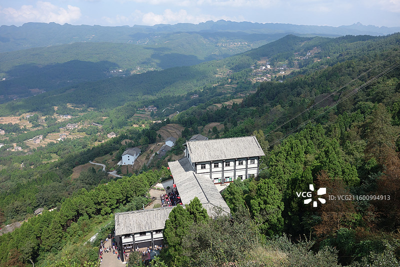 四川省广元市剑阁县剑门关景区：二号索道下站图片素材