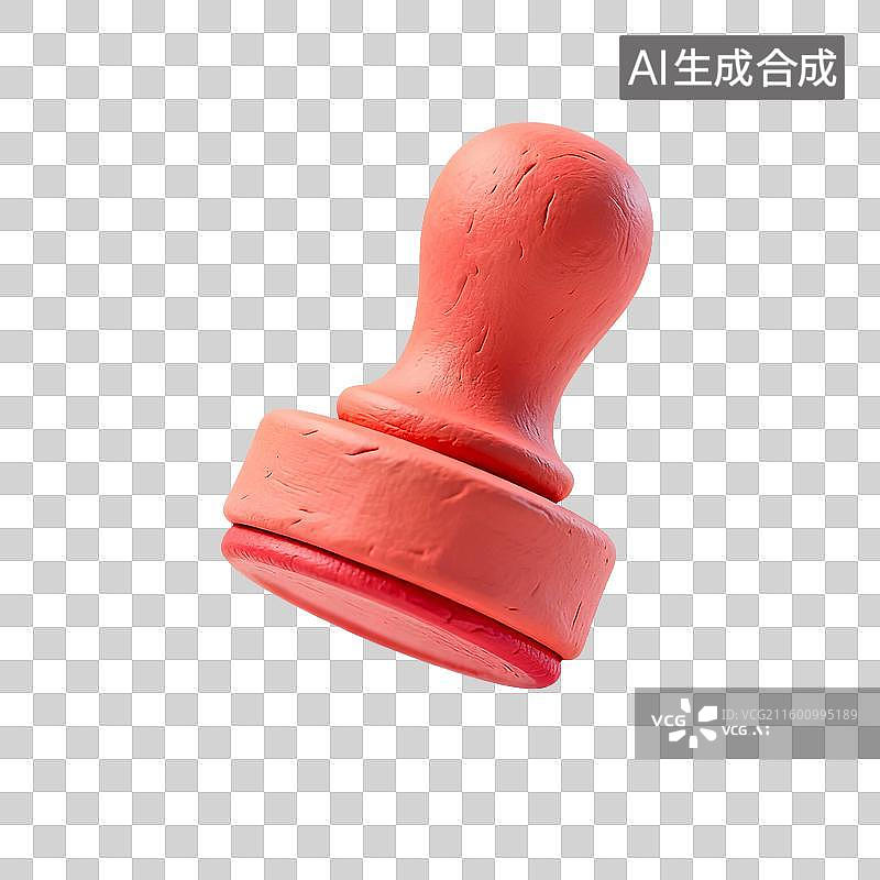 【AI数字艺术】红色橡皮印章图片素材