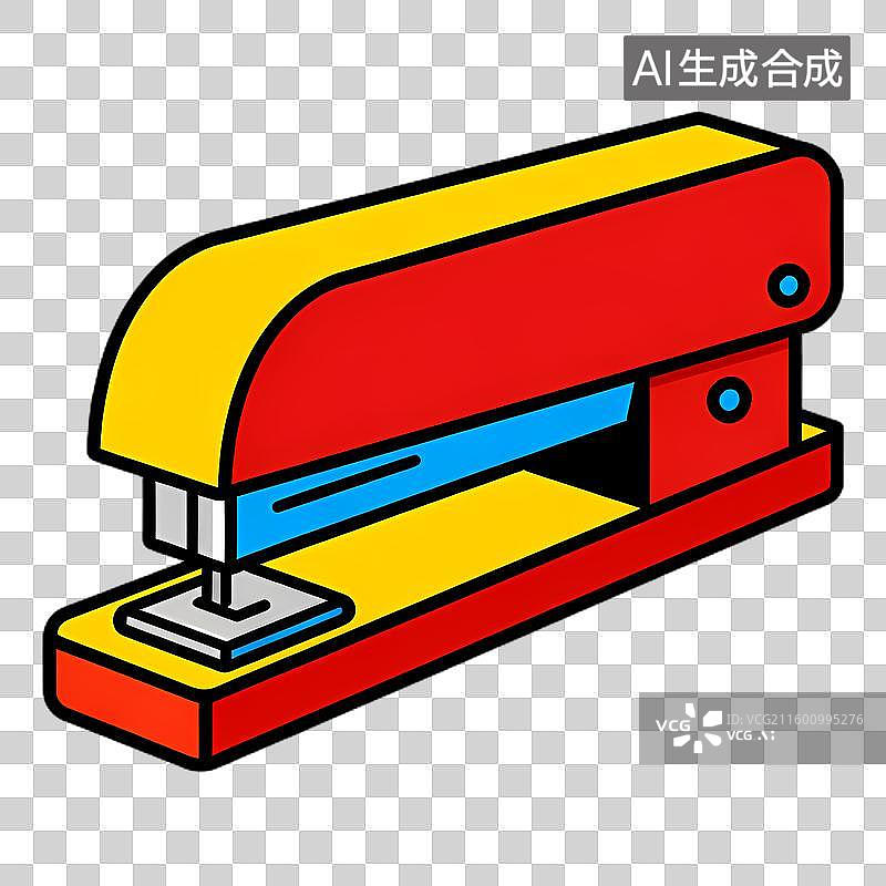 【AI数字艺术】彩色订书机插画形象图片素材