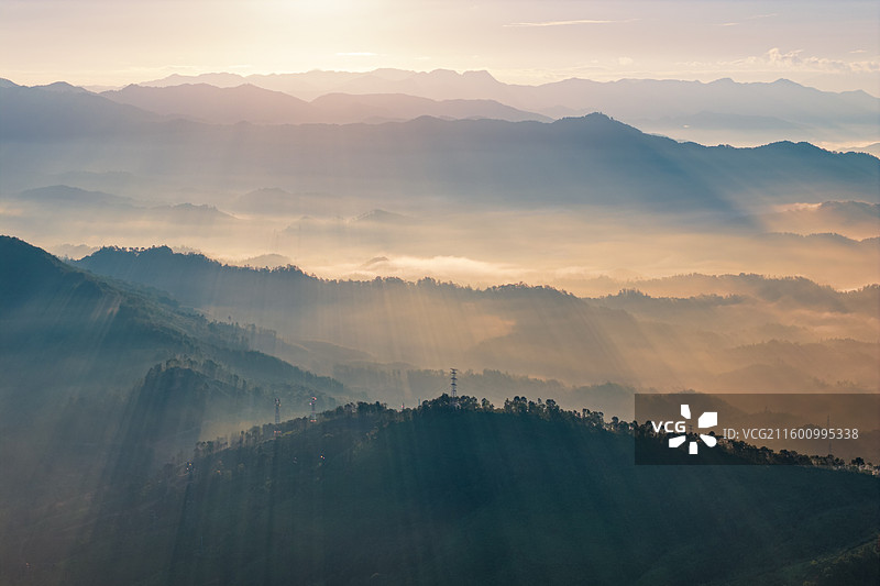 三明市明溪县日出云海风光图片素材
