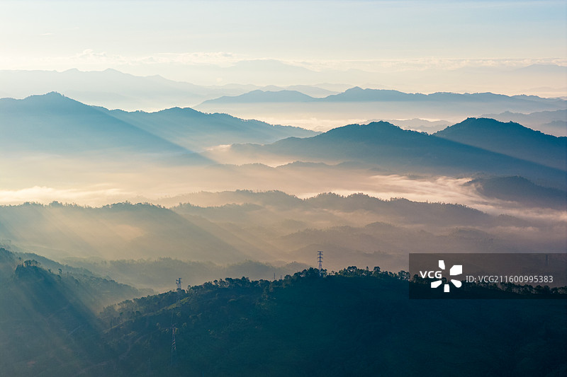 三明市明溪县日出云海风光图片素材