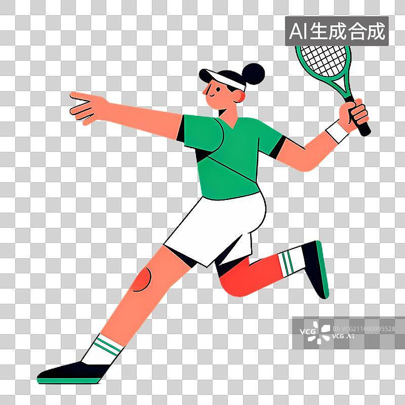 【AI数字艺术】正在打网球的女性运动员图片素材
