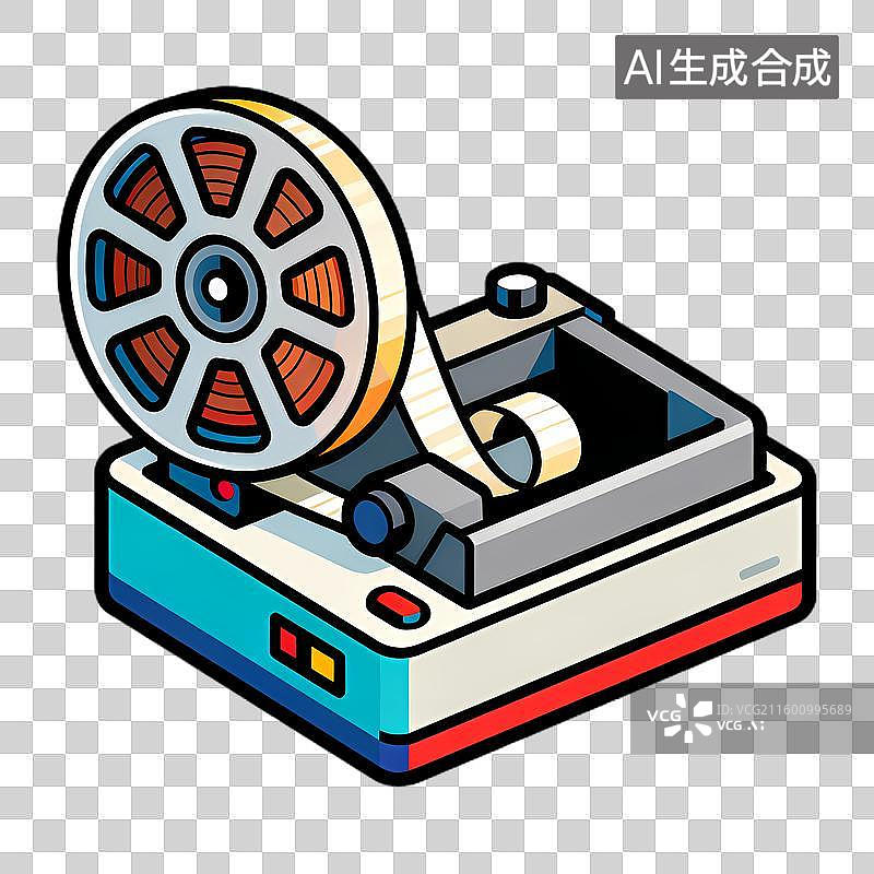 【AI数字艺术】复古风格电影放映机图片素材