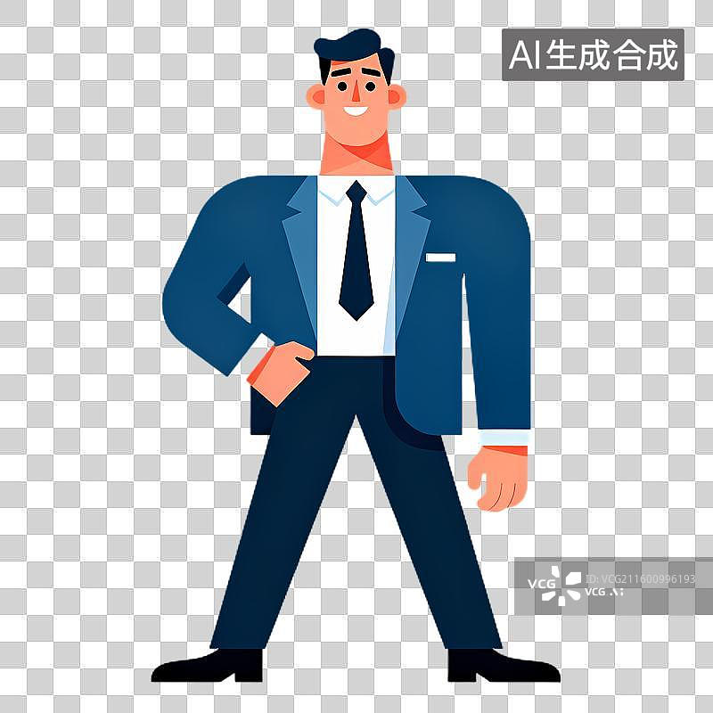 【AI数字艺术】穿着正装自信站立的男士图片素材