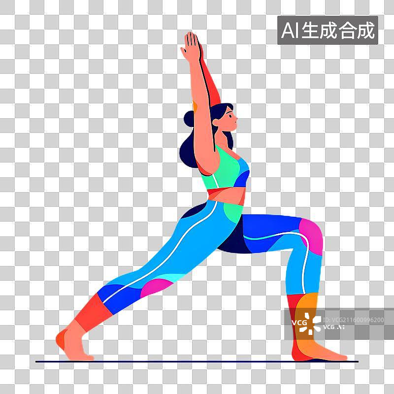 【AI数字艺术】女性进行充满活力的瑜伽姿势图片素材