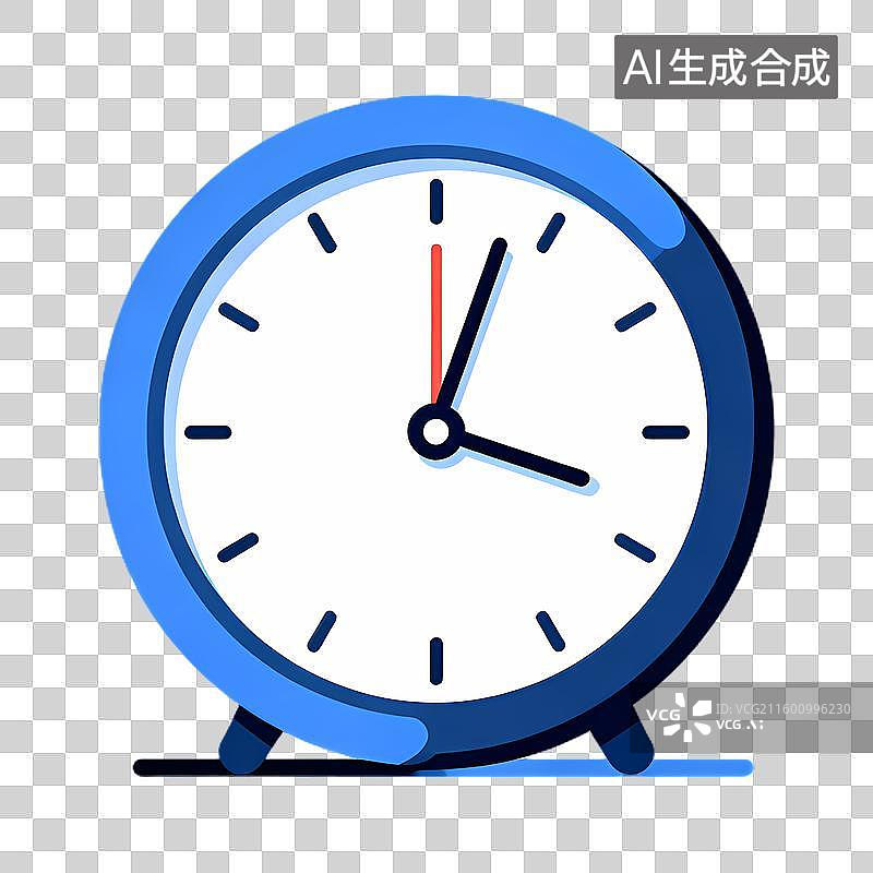 【AI数字艺术】蓝色白色相间的时钟图片素材