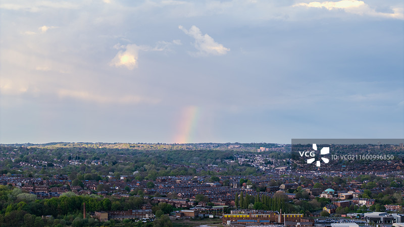 英国城市风光，航拍，航拍彩虹图片素材