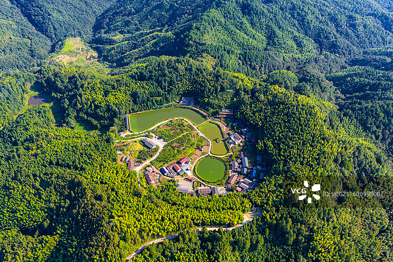航拍三明市明溪县翠竹洋火山口风光图片素材