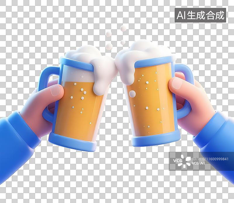 【AI数字艺术】啤酒干杯的手势动作图片素材