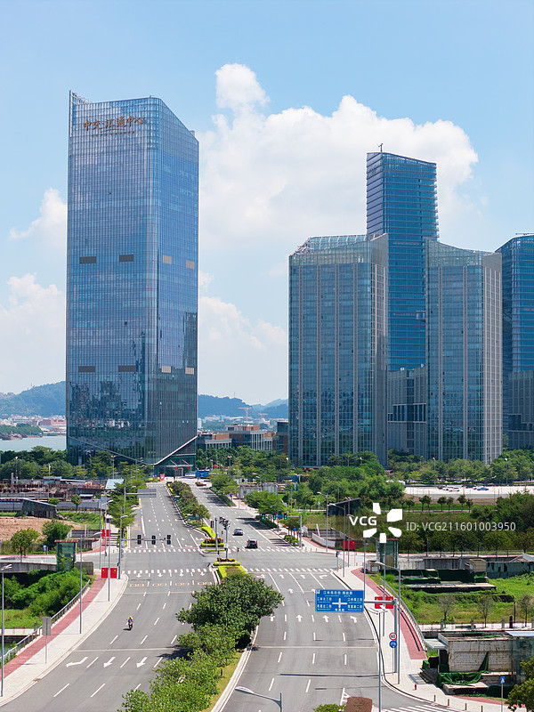 广州市南沙区明珠湾灵山岛尖CBD城市风光图片素材