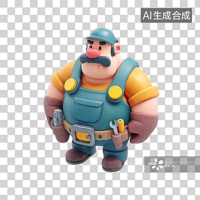 【AI数字艺术】卡通工人角色形象图片素材