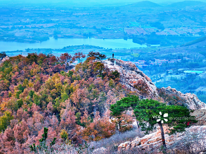 重阳节，攀爬莒县屋楼崮看日落，秋色满山图片素材