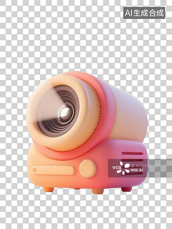 【AI数字艺术】AIGC：3D卡通办公用品，投影仪，粘土风格图片素材