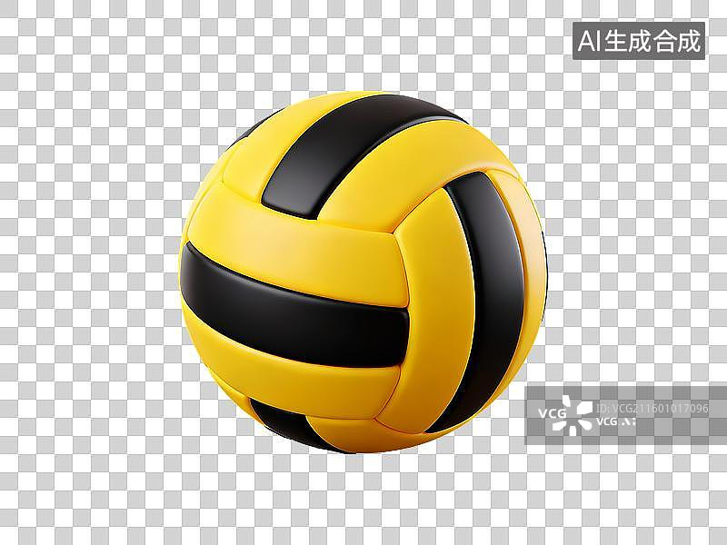 【AI数字艺术】黄色沙滩排球元素图片素材