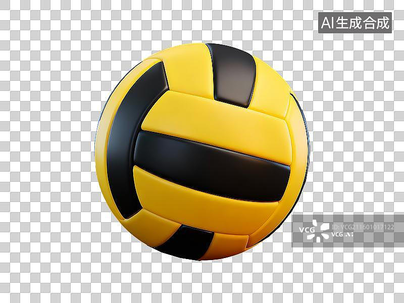 【AI数字艺术】黄色沙滩排球元素图片素材