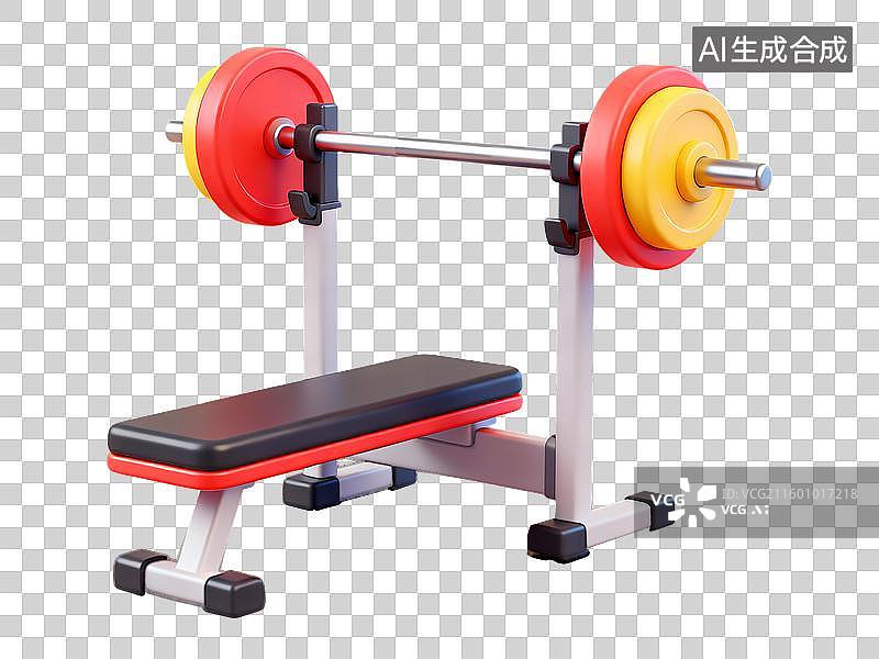 【AI数字艺术】杠铃推举健身器材元素图片素材