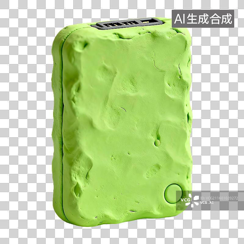 【AI数字艺术】3D立体粘土风格卡通移动硬盘办公用品免抠元素图片素材